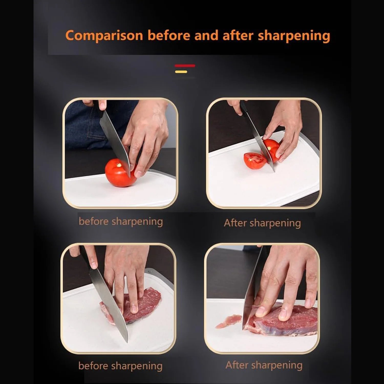 Kitchen Knife Sharpener – Handheld Chefs & Serrated (1 Pc, Chopper Not Included)