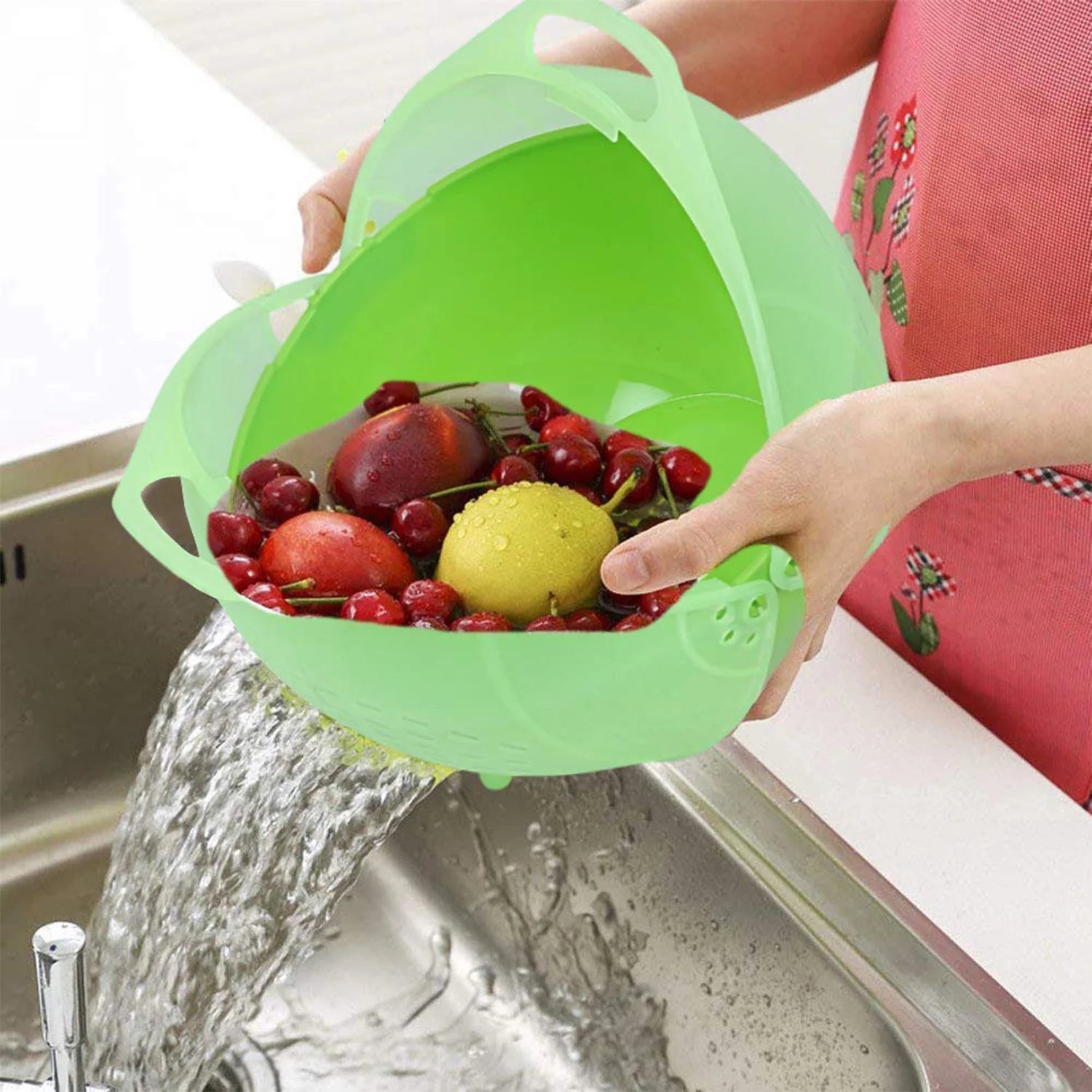 Apex Smart Basket 3-in-1 Multiuse Fruit & Vegetable Bowl | Washing, Draining & Storage Basket (Mix Color)