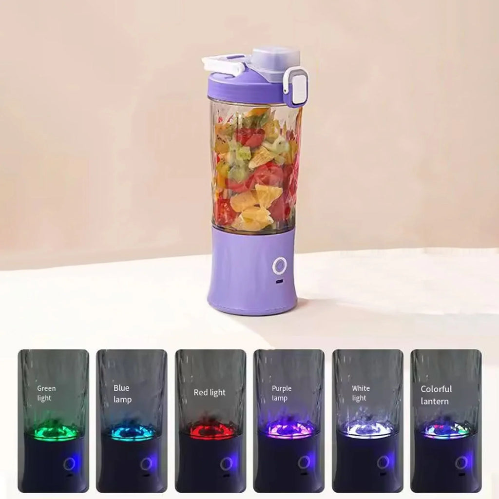 Electric Crusher Juicer 600ML – 8 Blades Power with Multicolor LED Light | Fast & Smooth Blending