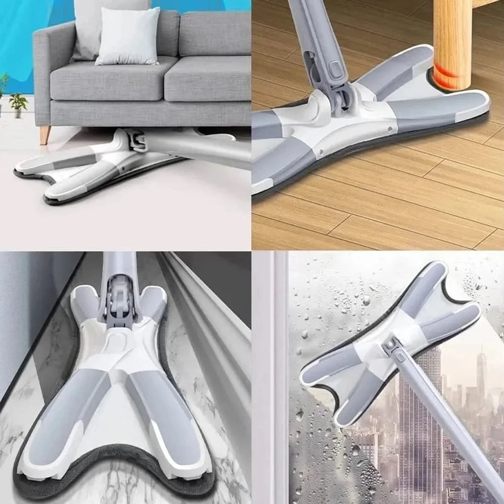 Adjustable 360° Flat Hand Mop with Easy Squeeze – Floor, Wall & Ceiling Cleaning Tool