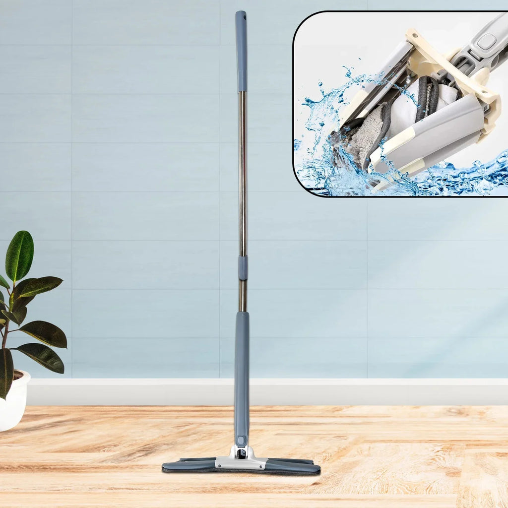 Adjustable 360° Flat Hand Mop with Easy Squeeze – Floor, Wall & Ceiling Cleaning Tool