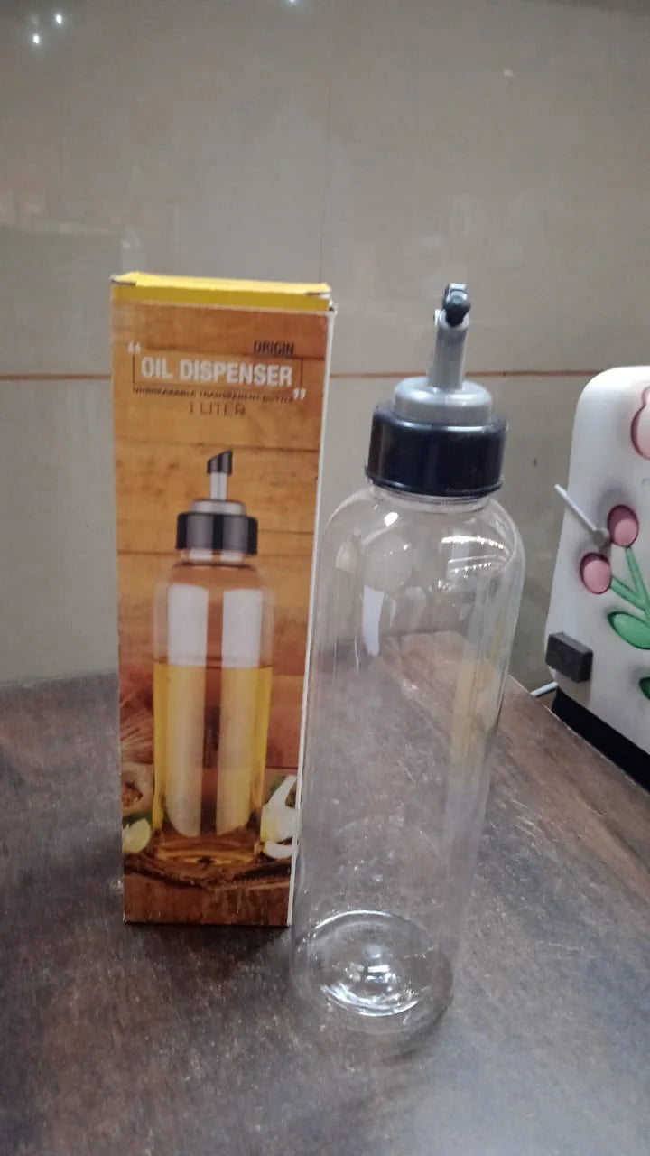 1L Oil Dispenser Bottle with Lid & Drip-Free Spout | Leak-Proof Plastic Cooking Oil Dispenser