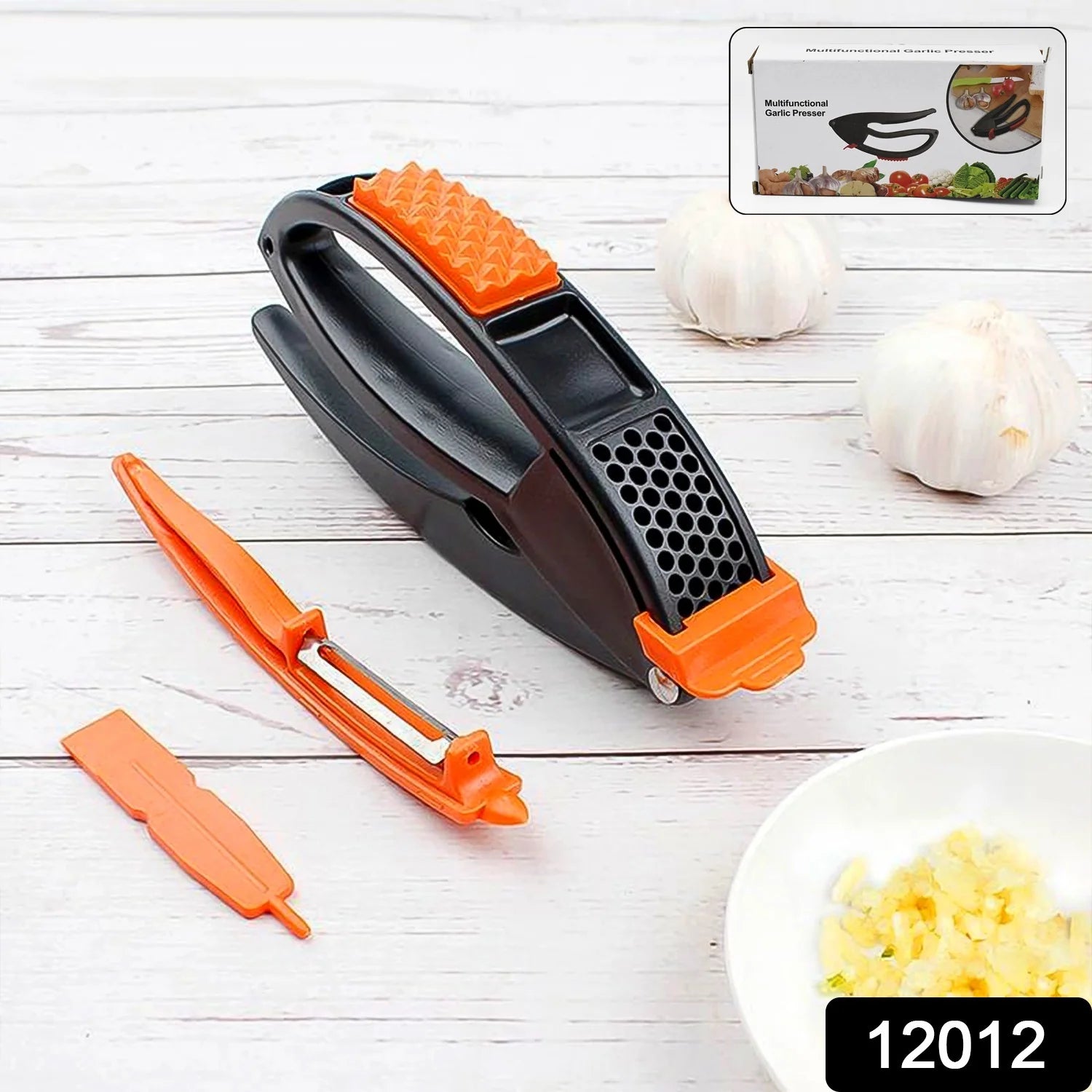 Multifunctional Garlic Press & Crusher | Easy Garlic Mincing Tool for Kitchen (1 Pc)