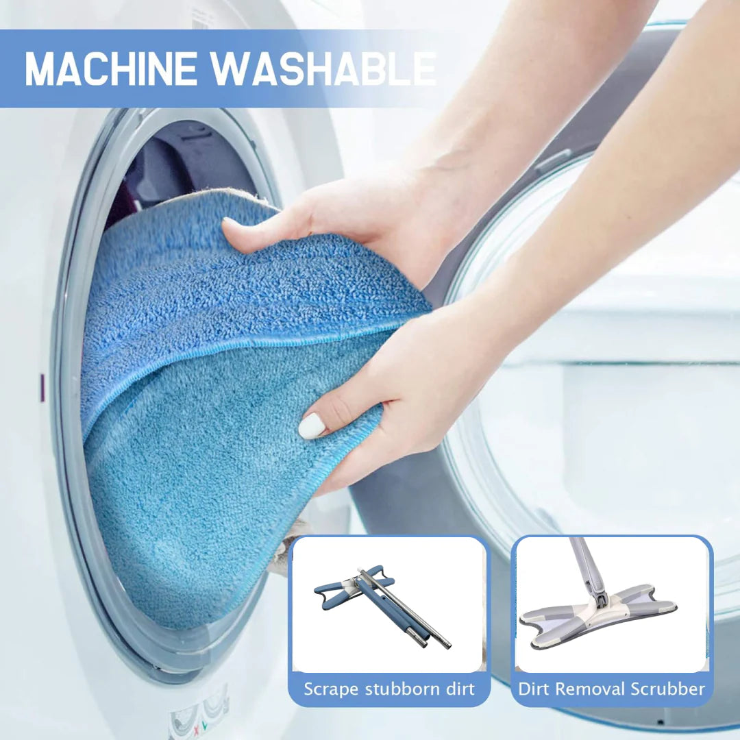 Adjustable 360° Flat Hand Mop with Easy Squeeze – Floor, Wall & Ceiling Cleaning Tool