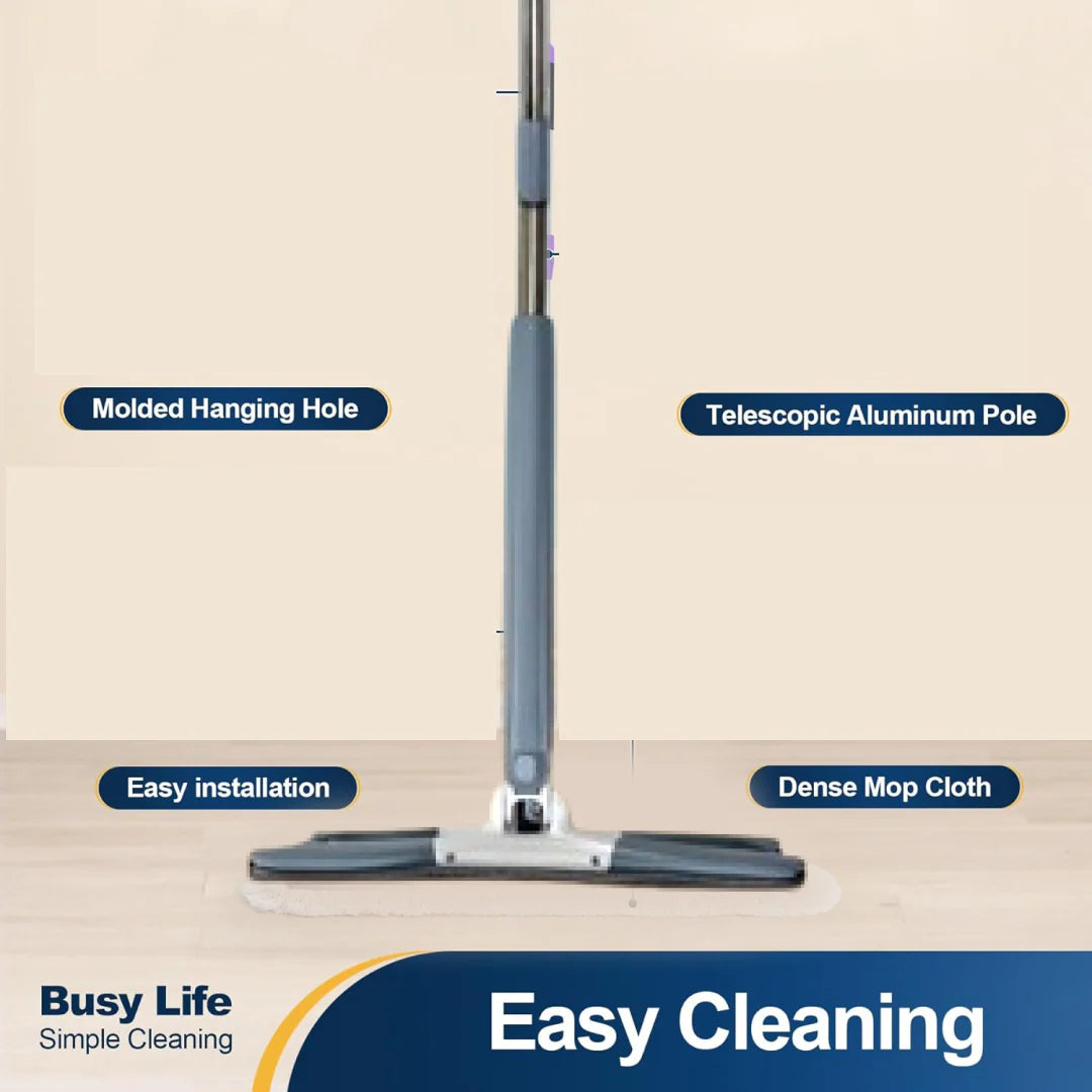 Adjustable 360° Flat Hand Mop with Easy Squeeze – Floor, Wall & Ceiling Cleaning Tool