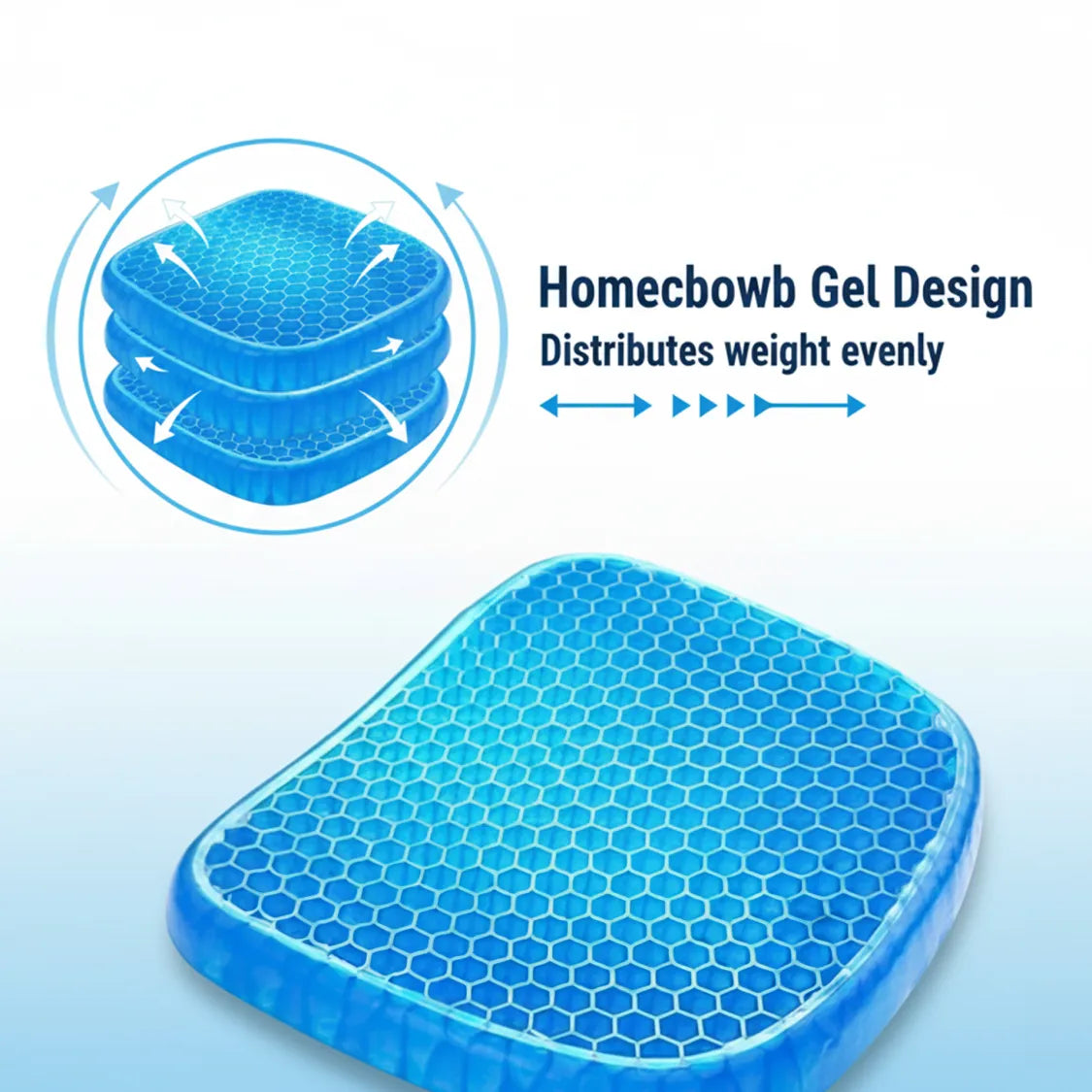 Gel Orthopedic Seat Cushion Pad (Egg Sitter) | Pressure Relief Cushion for Office Chair, Car & Wheelchair