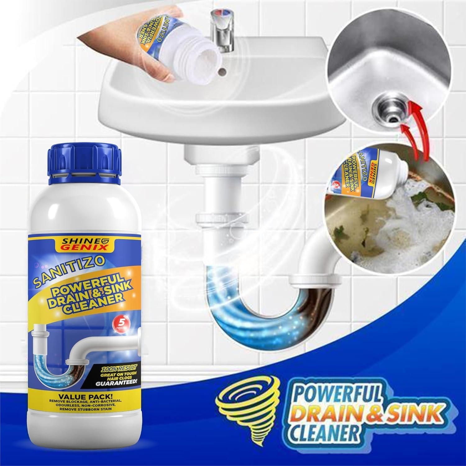 Sanitizo Powerful Drain & Sink Cleaner Powder 250 gm (Pack of 4)