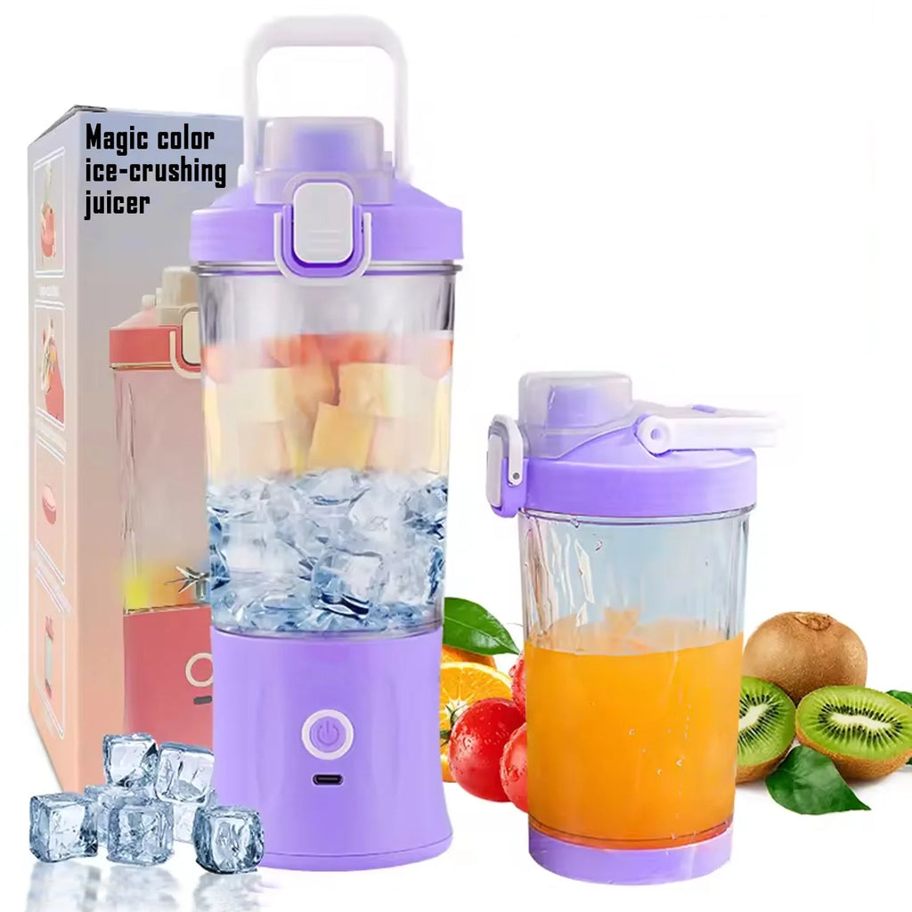 Electric Crusher Juicer 600ML – 8 Blades Power with Multicolor LED Light | Fast & Smooth Blending