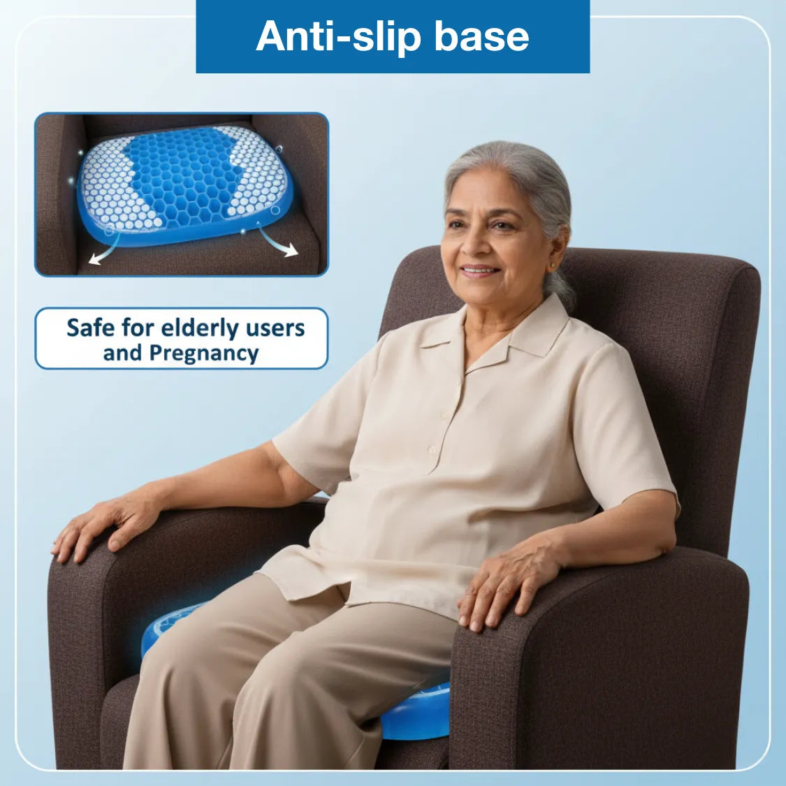 Gel Orthopedic Seat Cushion Pad (Egg Sitter) | Pressure Relief Cushion for Office Chair, Car & Wheelchair