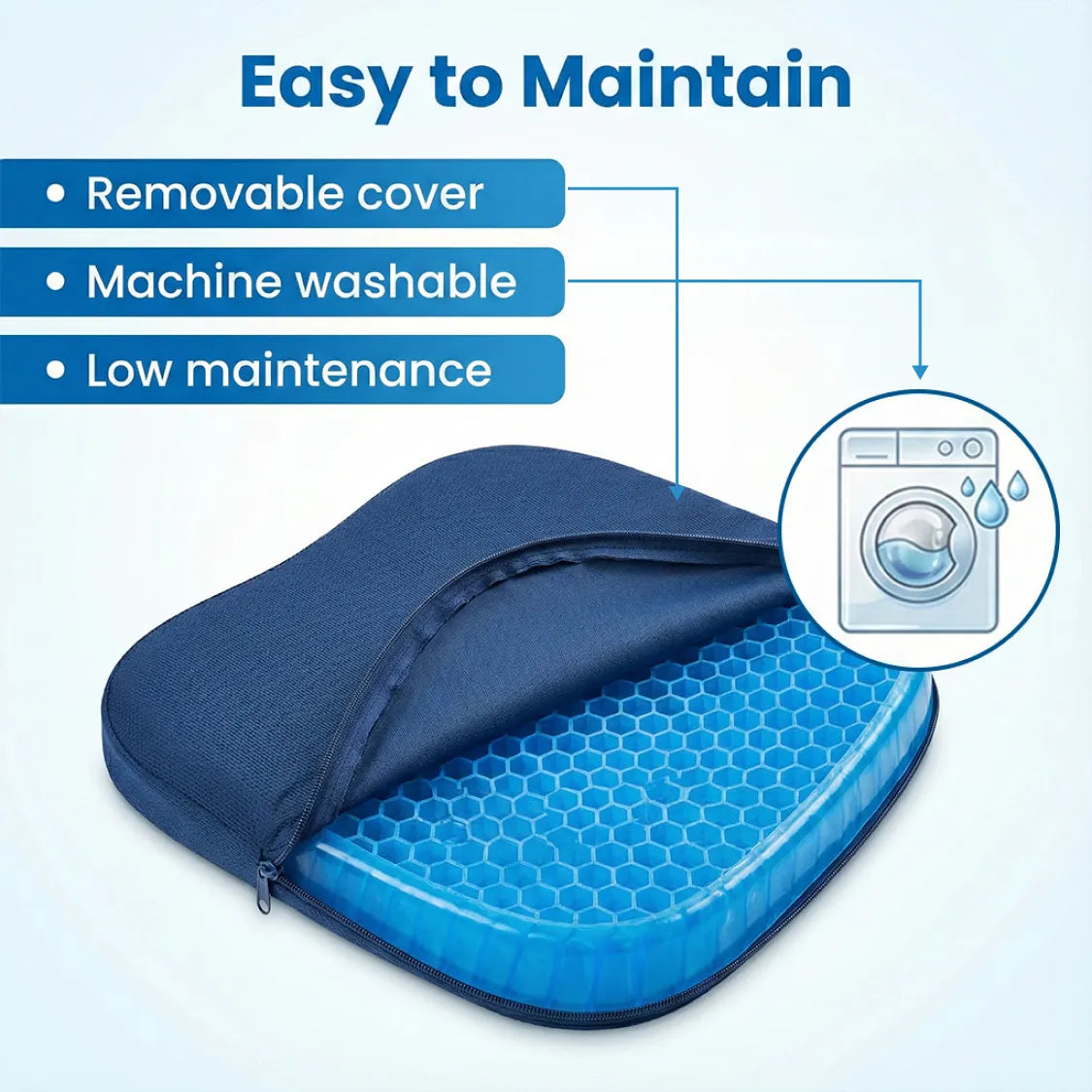 Gel Orthopedic Seat Cushion Pad (Egg Sitter) | Pressure Relief Cushion for Office Chair, Car & Wheelchair