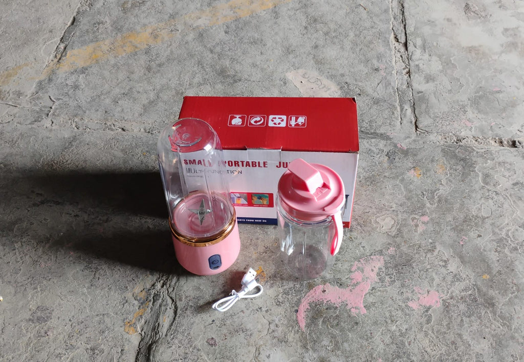 Portable Small Juicer Blender with Water Bottle – 2 Pc Set (Travel Friendly)