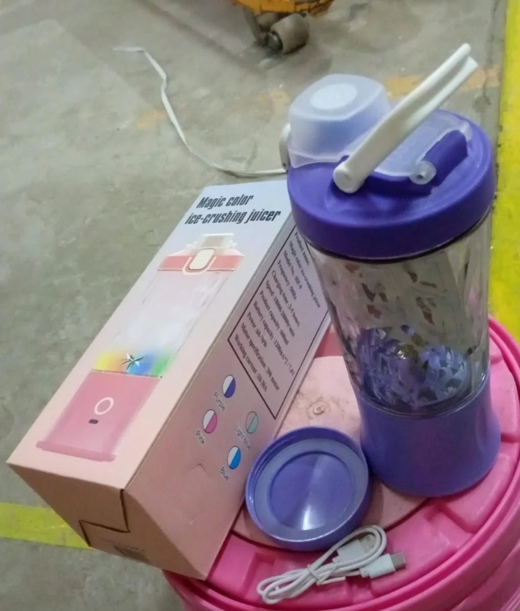 Electric Crusher Juicer 600ML – 8 Blades Power with Multicolor LED Light | Fast & Smooth Blending