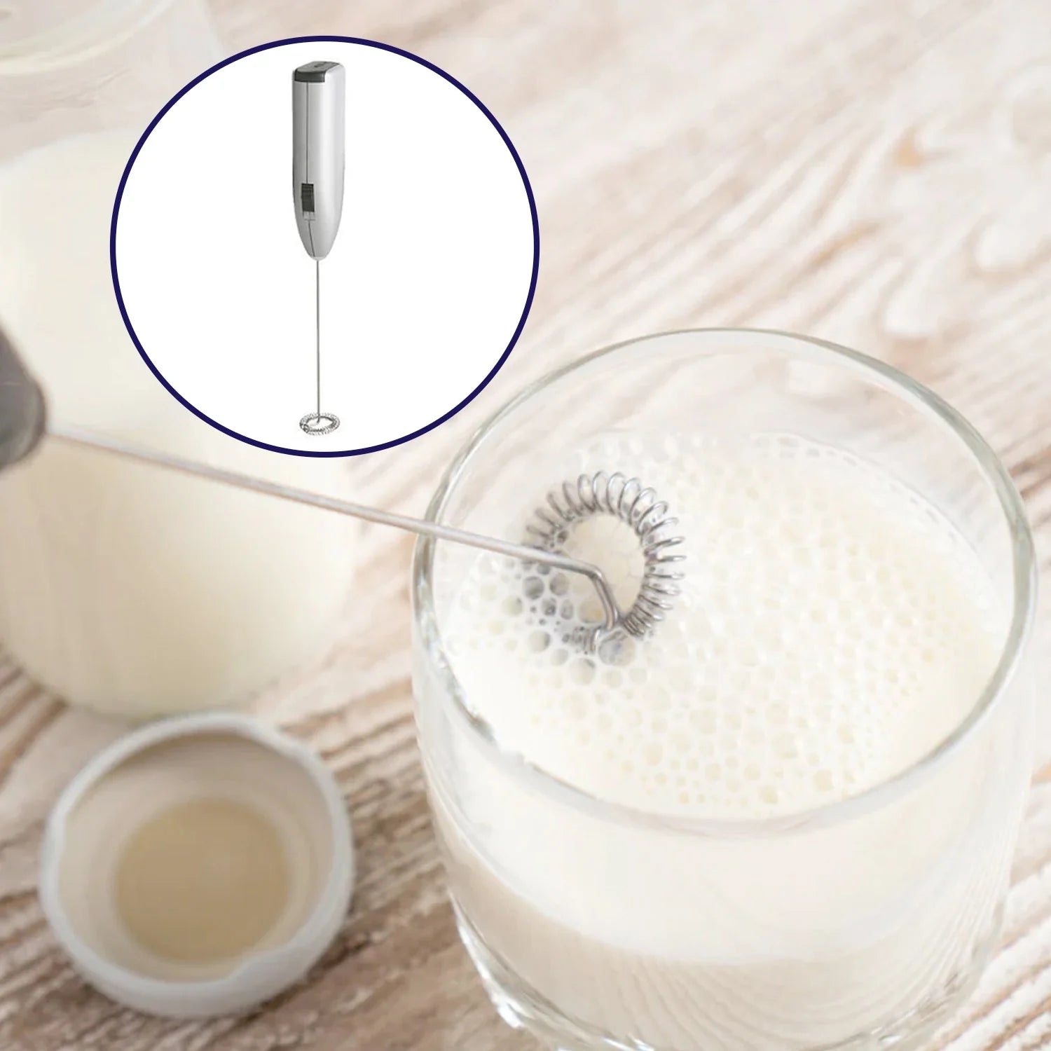 Electric Handheld Milk Wand Mixer Frother – Coffee, Latte, Cappuccino & Hot Chocolate Maker